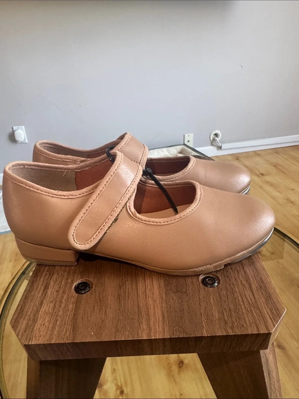 Girls' Classic Mary Jane Tap Shoes in Beige